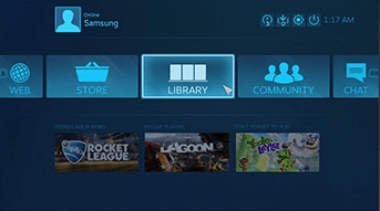 Click on the Library option on Steam app