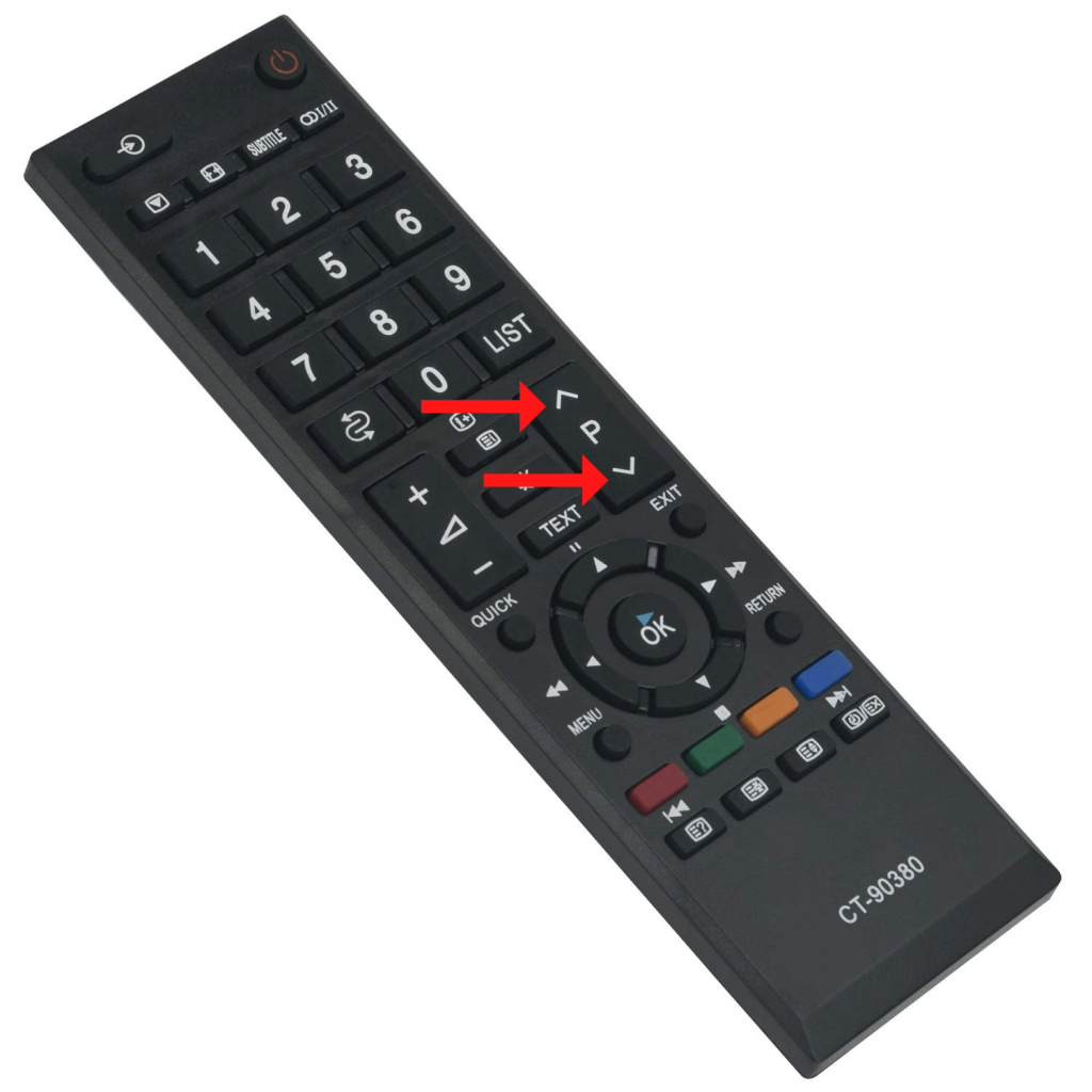  Click Ch+ and Ch- keys to program remote codes for Toshiba TV