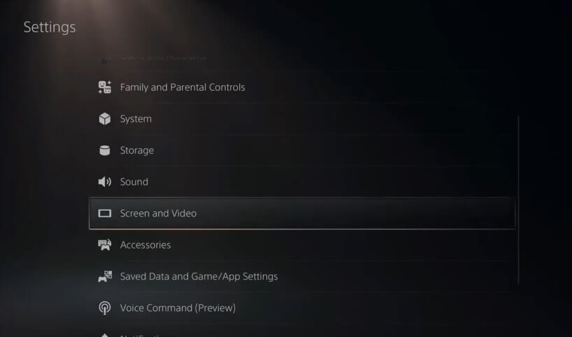 Select Screen and Video to enable VRR Samsung TV