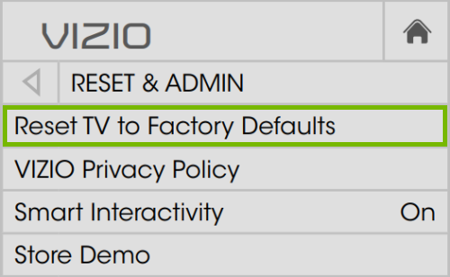 Select Reset to Factory Settings