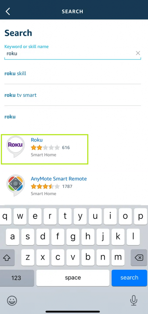 Search for your Roku TV. 