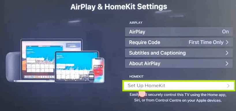 CLick on SetUp HomeKit option on your LG Smart TV