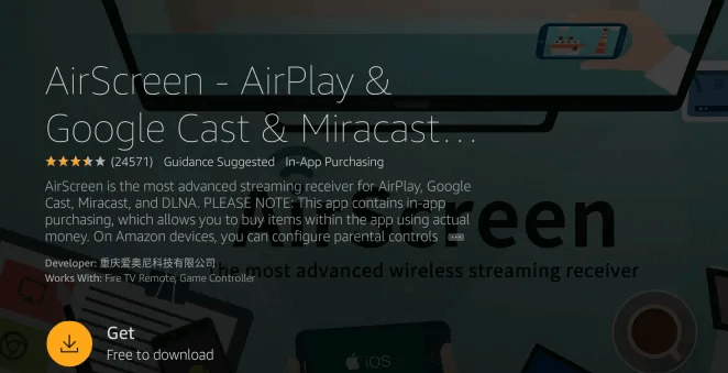 Install AirScreen app to cast iPhone to Fire TV. 