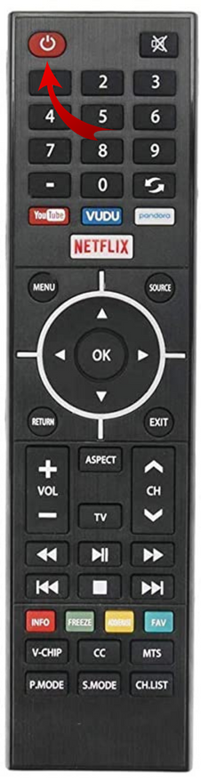 Press the Power button on your element remote control