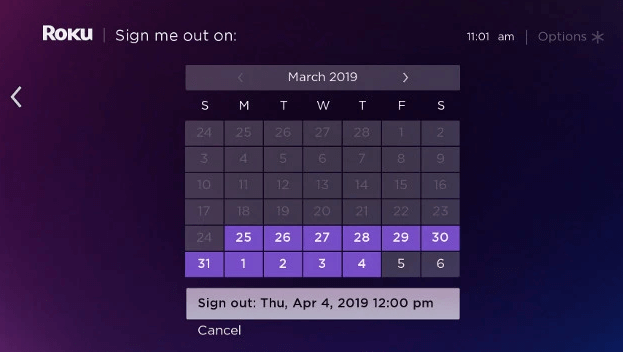 Set the sign out date. 