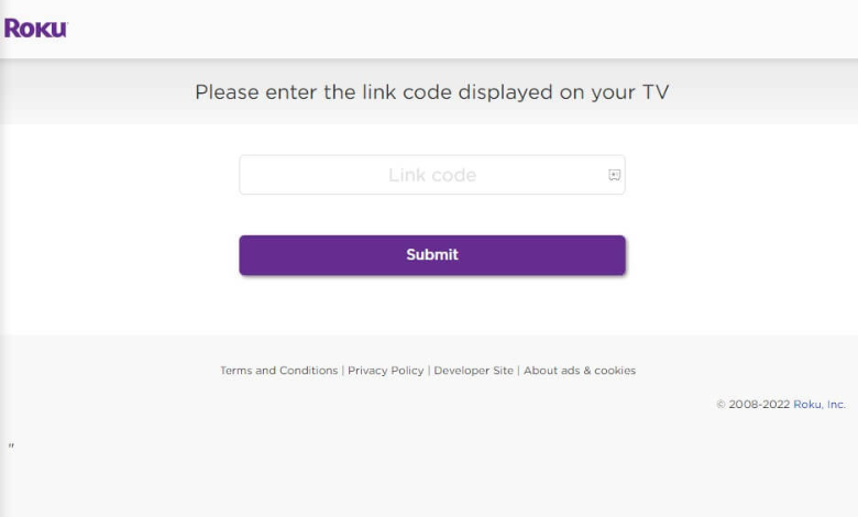 Enter TV code on Link Code bar