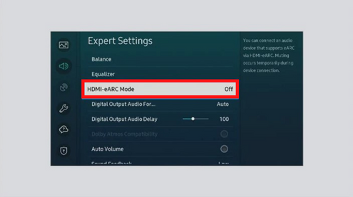 Change the HDMI eARC Mode to Auto