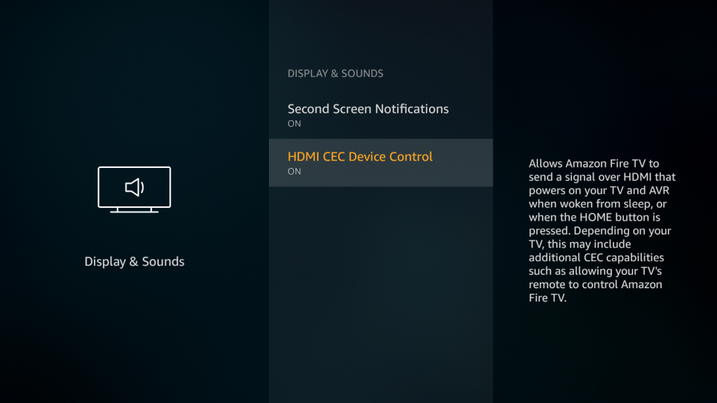 Choose HDMI CEC Device Control