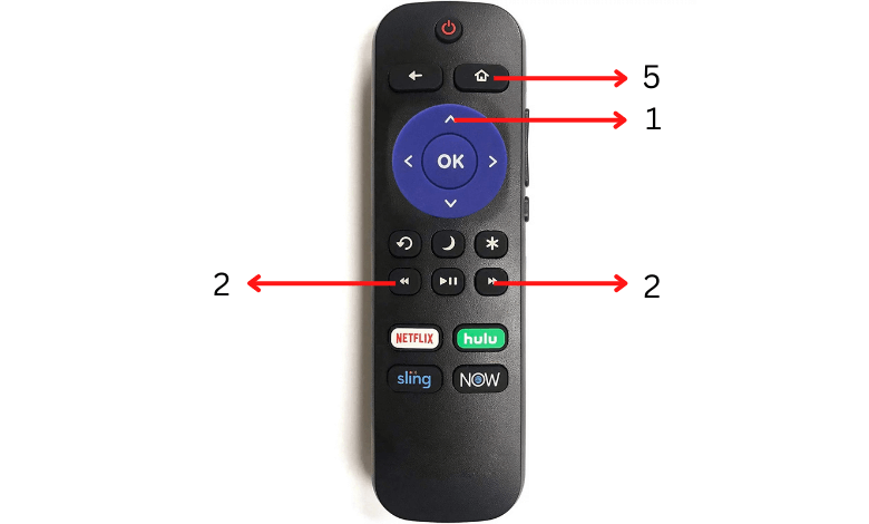 Press the respective buttons on Hisense Roku remote
