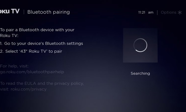Roku TV searching for Bluetooth speakers