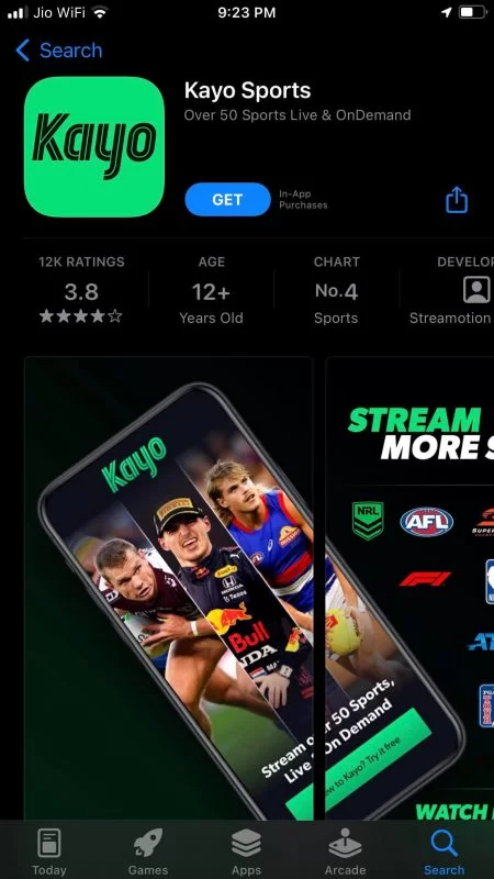 Install Kayo Sports on Apple device