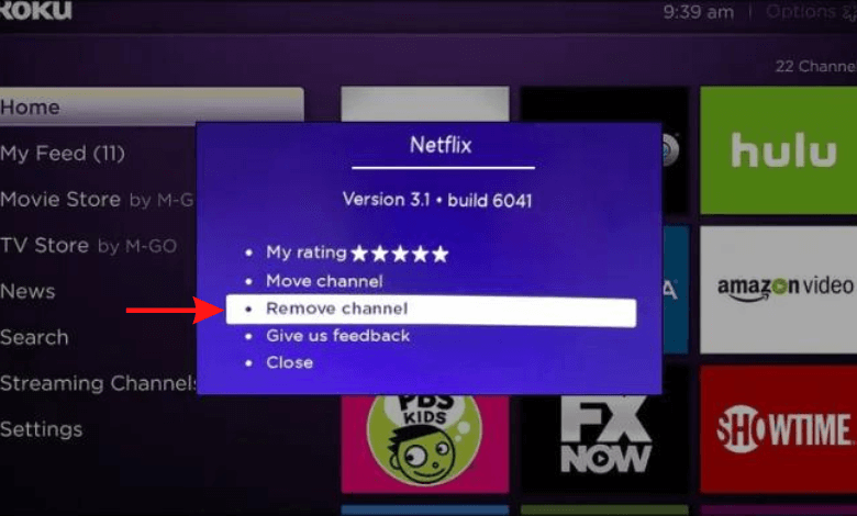 Click Remove Channel to remove Netflix
