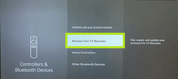 Click on Amazon Fire TV Remotes option. 