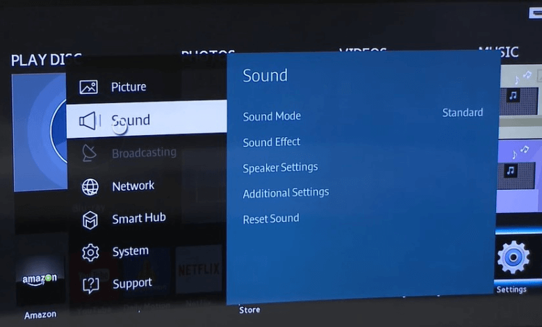 Select Sound to enable Multiroom Link on Samsung TV
