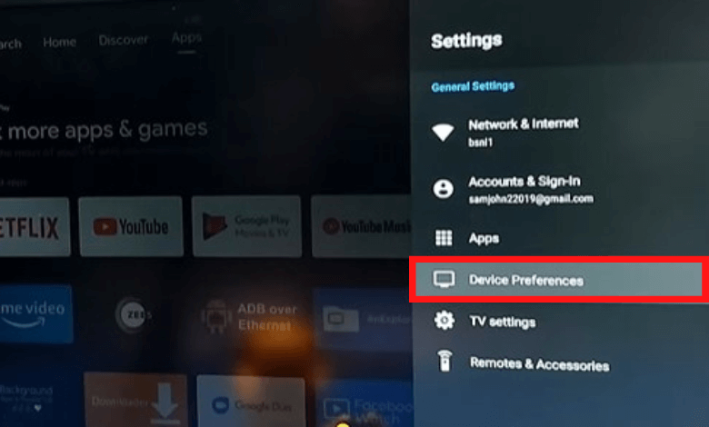 Choose Device Preferences
