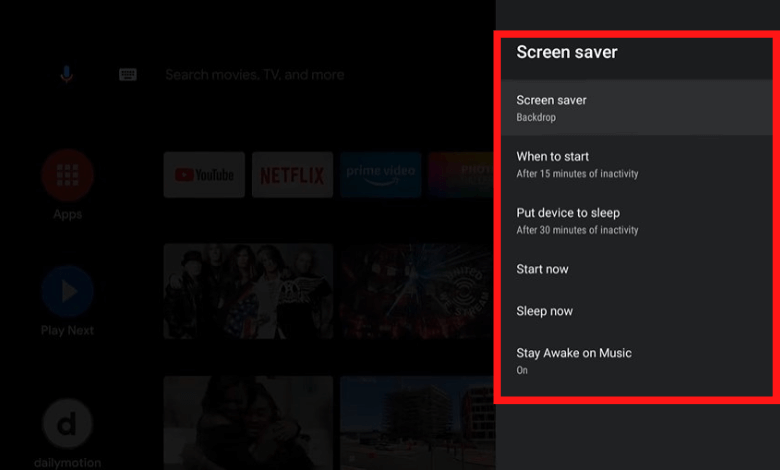 Screen saver options on Sony TV