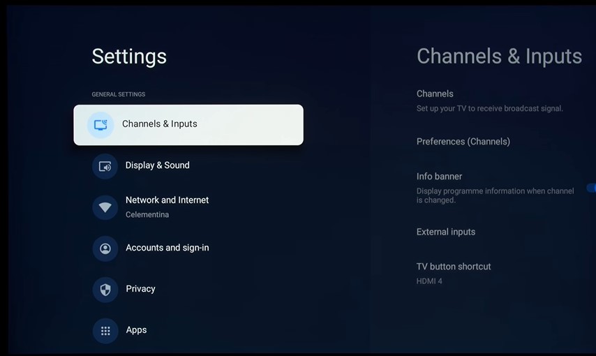 Choose Channels & Inputs