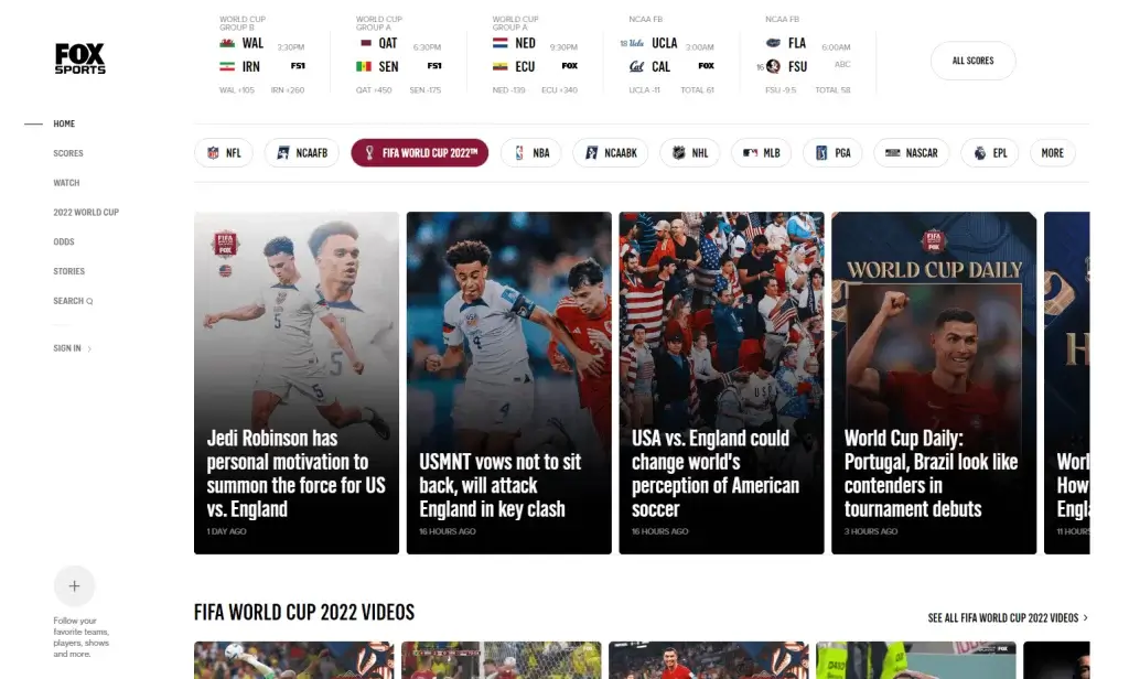 Watch FIFA World Cup on Toshiba Smart TV Using Fox Sports Web Browser