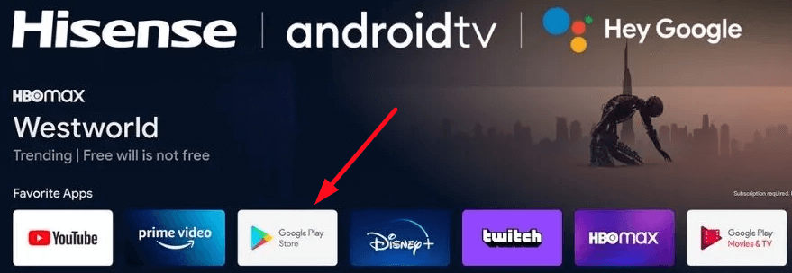 Open Play Store to download TSN on Hisense Android TV
