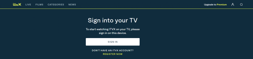 Activate ITV Hub on Samsung TV