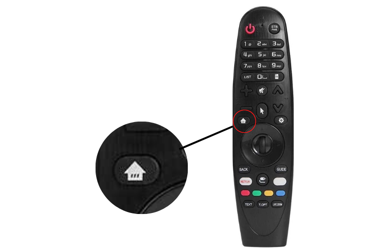 Home button on LG remote