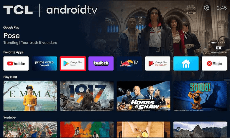 Open Play store to download SBS on Demand on TCL Android  TV