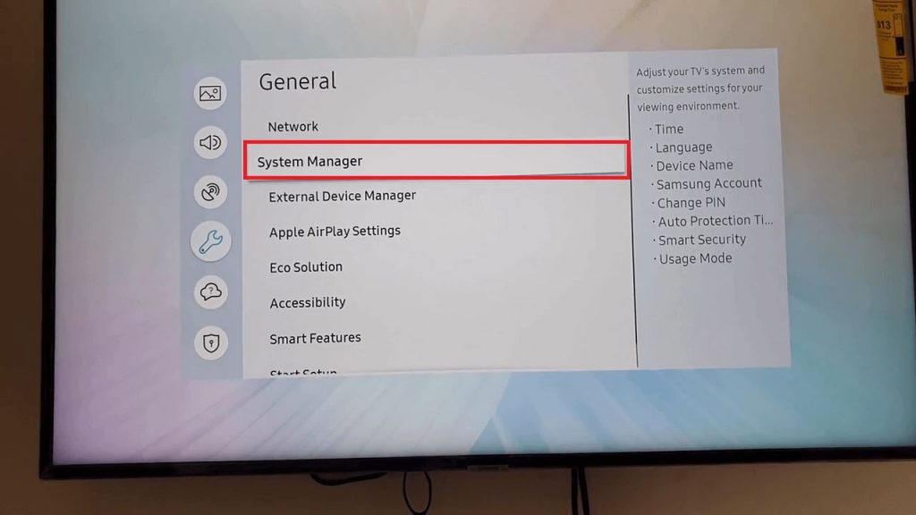 System Manager option