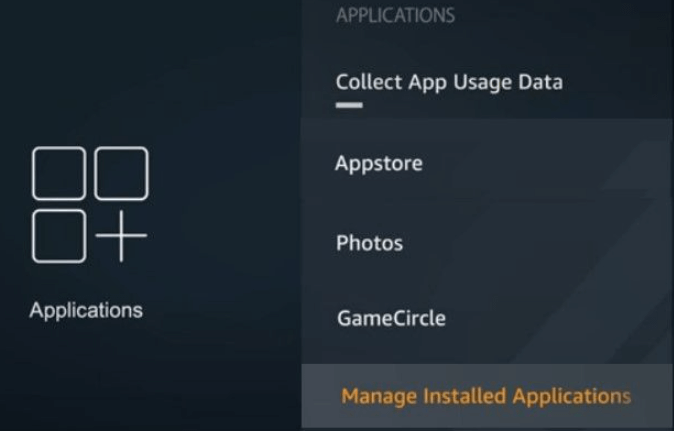 Select Manage Installed applications
