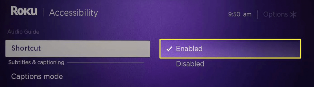 Select enabled option