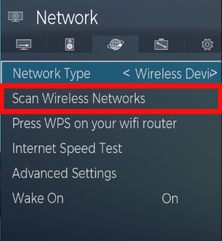 Click on Scan Wireless Network
