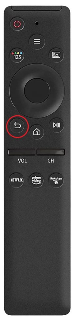 How to Restart App on Samsung TV by press the Back button