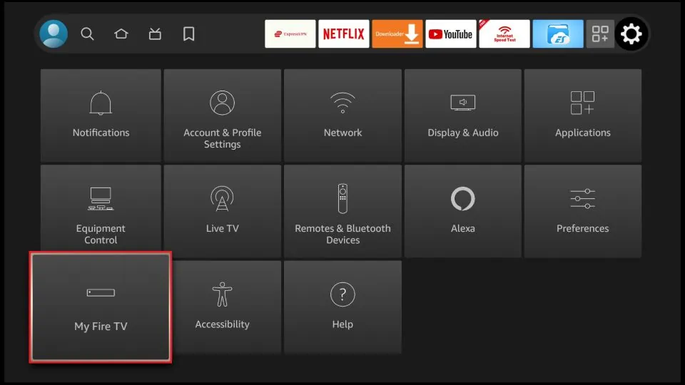 select the My Fire TV option