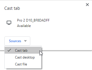 Select Cast tab under sources