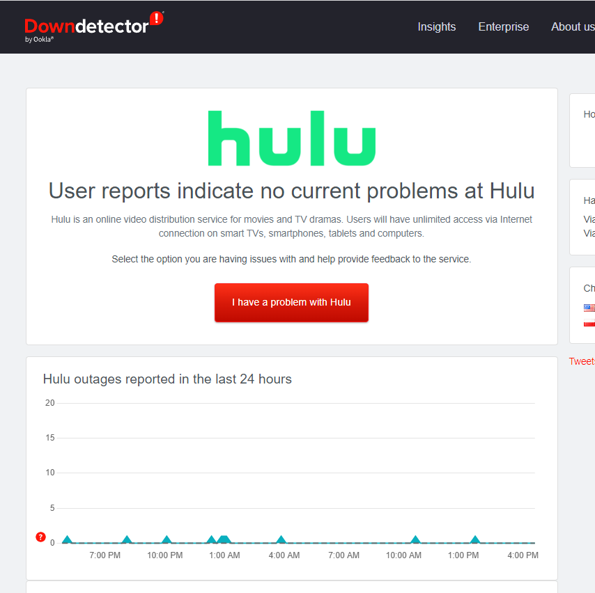 Hulu server issues on Hisense Smart TV