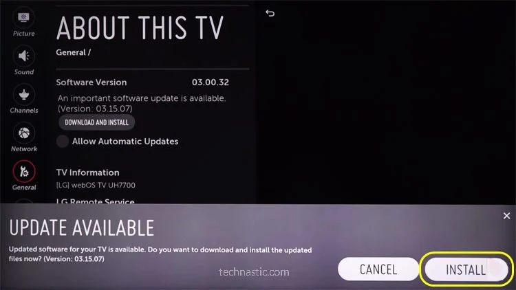 Update LG Smart TV Firmware
