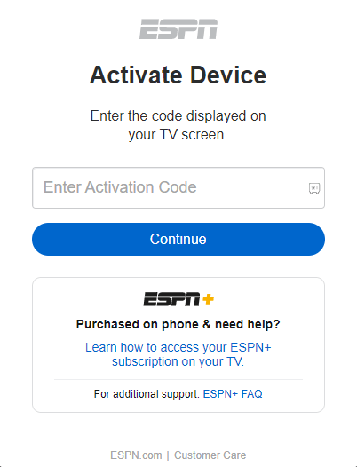 Enter Activation Code and click Continue