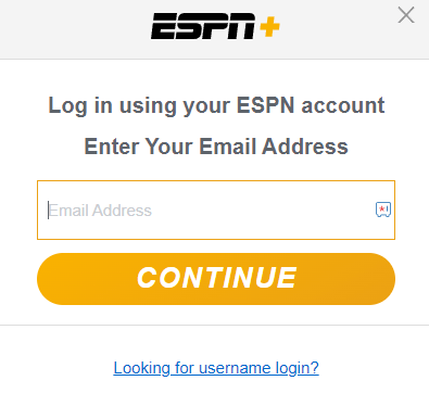 Log in to your ESPN+ account