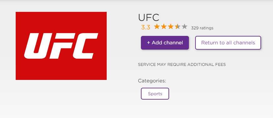 Add UFC channel on Roku TV