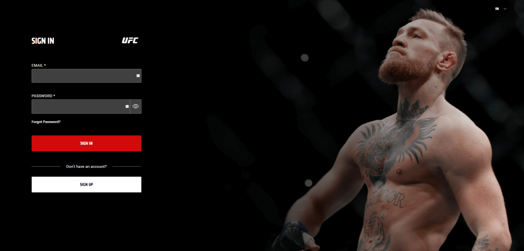 Log in with UFC Fight Pass