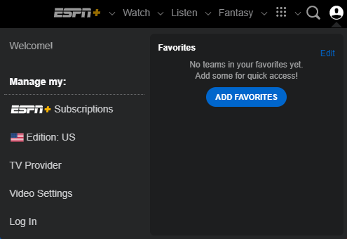 Log in to ESPN on Fire TV
