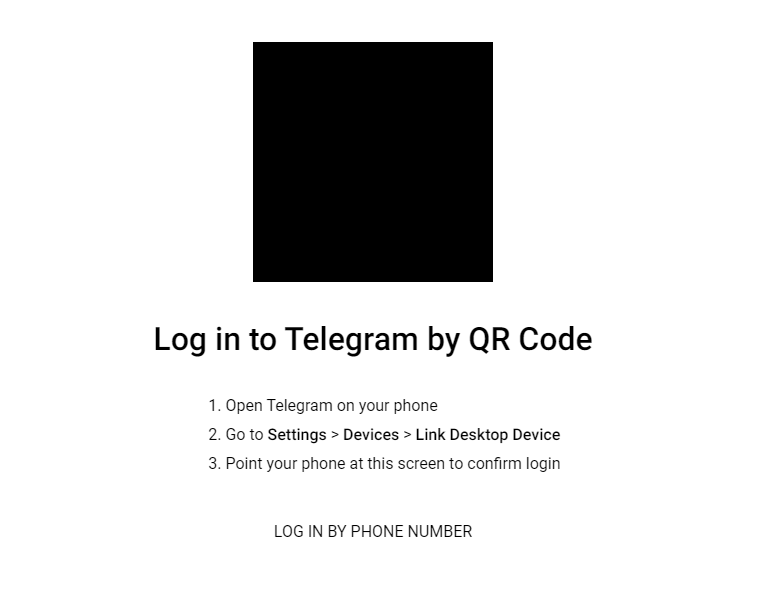 Log In to Telegram