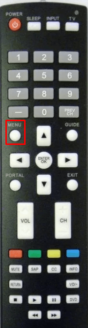 Menu button in LG installer remote