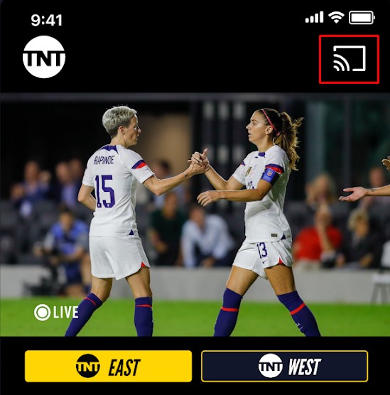 Click Cast icon to play TNT on VIZIO Smart TV