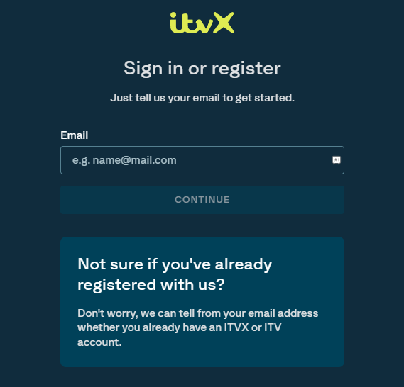Sign in to ITVX account
