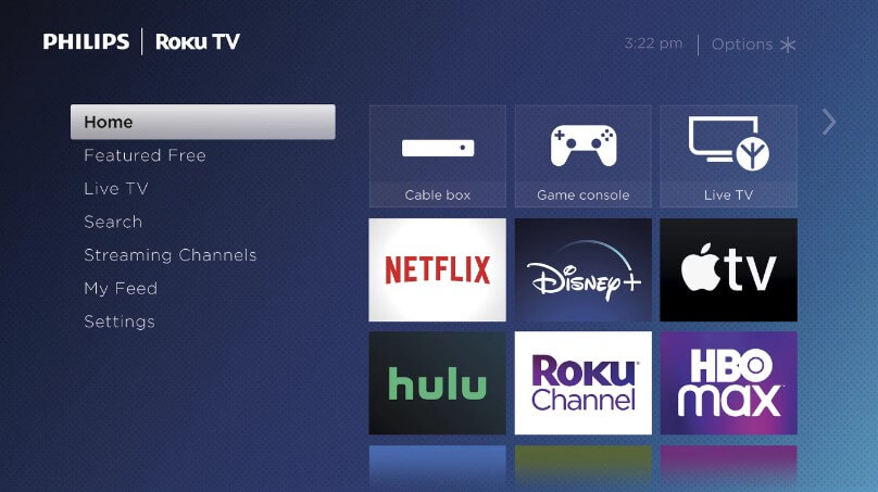 Click Streaming Channels on Philips Roku TV