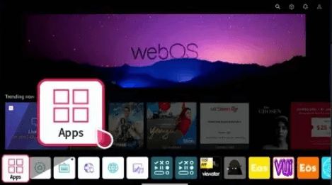 Click Apps menu to install Netflix on LG Smart TV