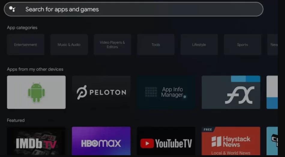 Search for Peacock TV on Hisense Google TV