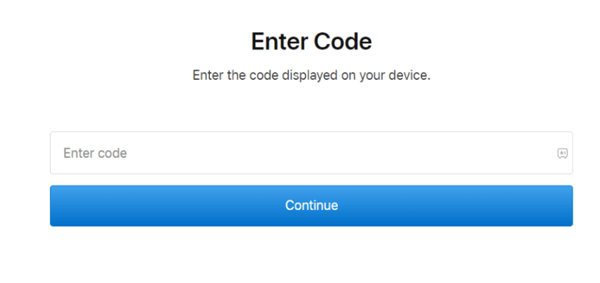 Enter Apple TV activation code